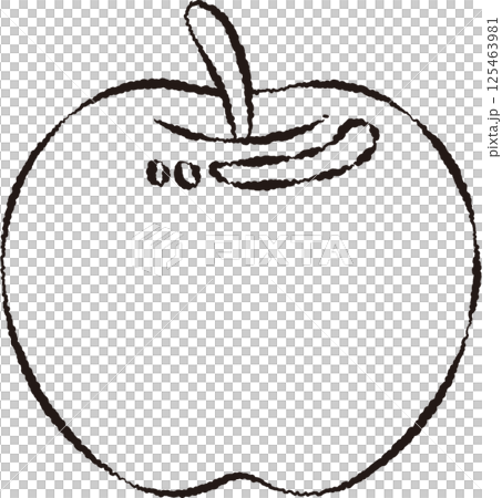 リンゴ(線画) 125463981