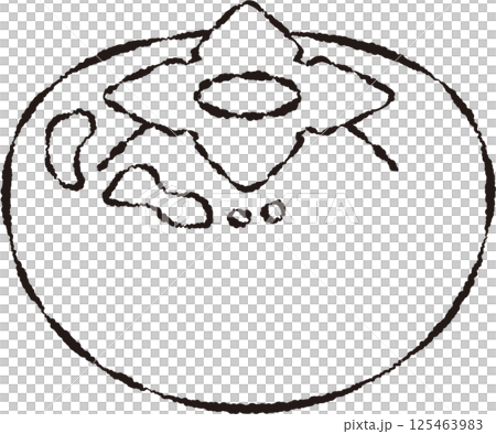 柿(線画) 125463983