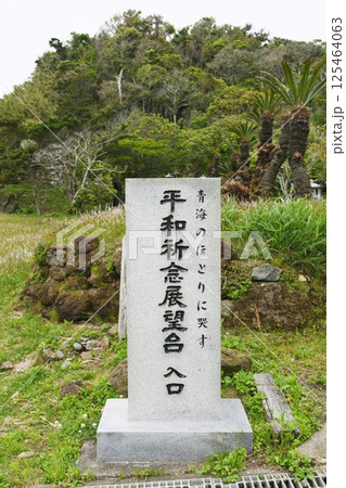 【枕崎市　火之神公園「平和祈念展望台(戦艦大和殉難鎮魂之碑)」入口の石碑】 125464063
