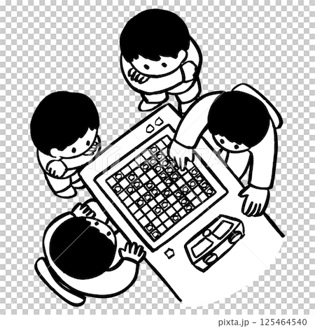 將棋比賽和賽後討論的向量插圖 將棋比賽和賽後討論的向量插圖 125464540