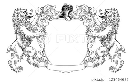 Bear Coat of Arms Crest Heraldic Knight Shield 125464685