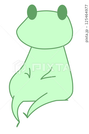 座って足をゆらすカエル(緑色) 125464977