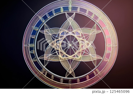 ゲーム背景　蓮の花モチーフ召喚魔法用錬金術魔法陣 125465096