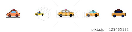 Colorful Taxi Cars on City Road 125465152
