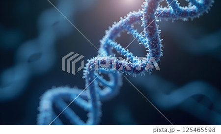A Microscopic view of DNA helix in blue tones A Microscopic view of DNA helix in blue tones 125465598