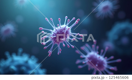 Detailed Render of Viral Microscopic Organism Detailed Render of Viral Microscopic Organism 125465606