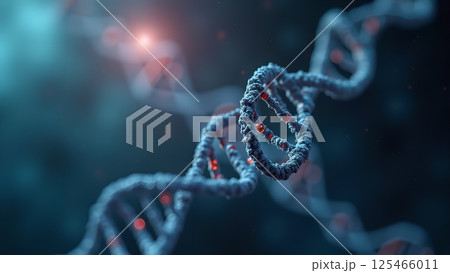 Captivating DNA Helix Illustration on Dark Background Captivating DNA Helix Illustration on Dark Background 125466011