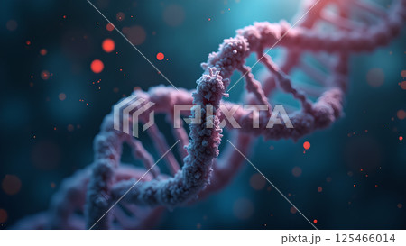 Abstract DNA Strand Structure on Dark Background 125466014
