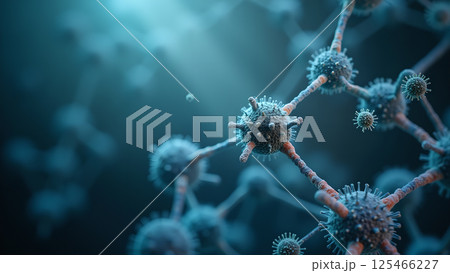 Microscopic View of Interconnected Viral Entities 125466227