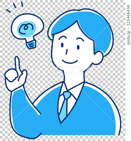 ひらめいた人　スーツの男性のイラスト 125466436