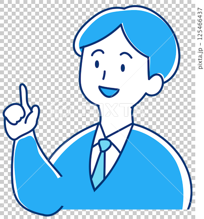 指をさしているスーツの男性のイラスト 125466437