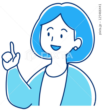 指をさしているオフィスの女性のイラスト	 125466441