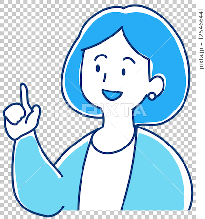 指をさしているオフィスの女性のイラスト	 125466441