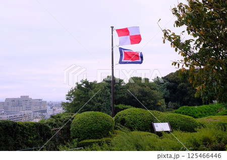 横浜港の見える丘公園の国際信号旗 横浜港の見える丘公園の国際信号旗 125466446