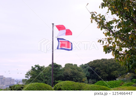 横浜港の見える丘公園の国際信号旗 横浜港の見える丘公園の国際信号旗 125466447