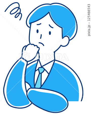 困っている/焦っている人　スーツの男性のイラスト 125466543