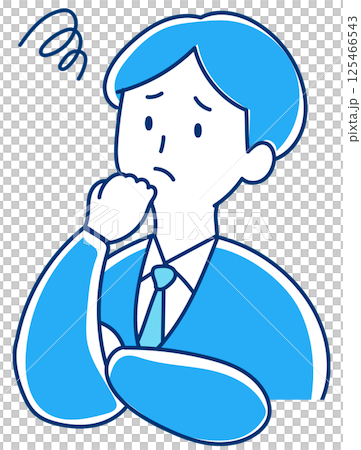 困っている/焦っている人　スーツの男性のイラスト 125466543