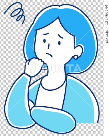 Illustration of a woman in an office who is in trouble/anxious Illustration of a woman in an office who is in trouble/anxious 125466544