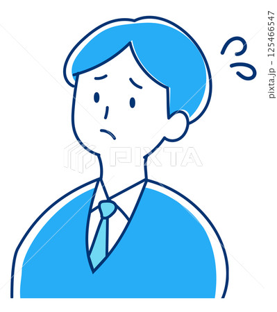 困っている/焦っている人　スーツの男性のイラスト 125466547