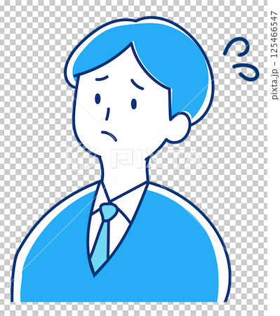 困っている/焦っている人　スーツの男性のイラスト 125466547