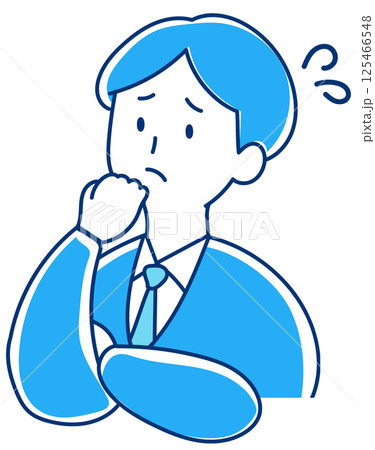 困っている/焦っている人　スーツの男性のイラスト 125466548