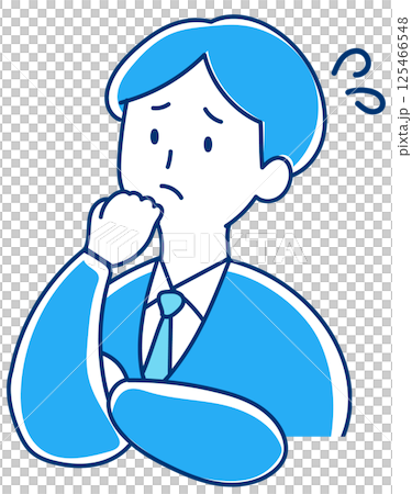 困っている/焦っている人　スーツの男性のイラスト 125466548