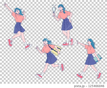 動漫風格女孩全身學習套裝 125466846