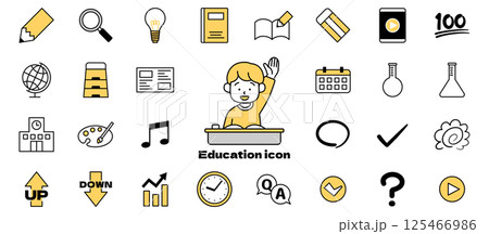 子供の教育アイコンベクターイラストセット シンプル 125466986