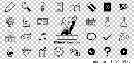 子供の教育アイコンベクターイラストセット シンプル 125466987