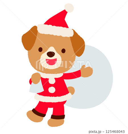 かわいいイヌのサンタクロース クリスマス かわいいイヌのサンタクロース クリスマス 125468043