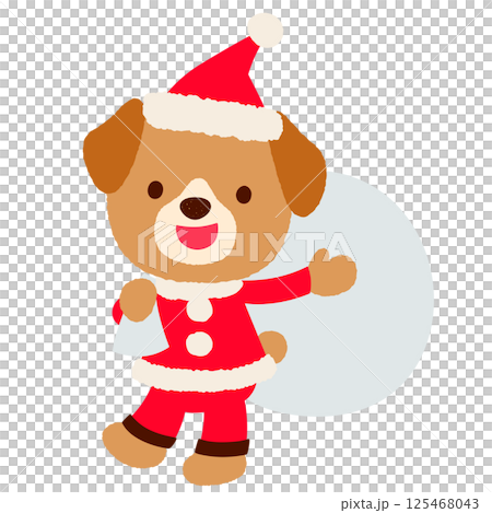かわいいイヌのサンタクロース クリスマス かわいいイヌのサンタクロース クリスマス 125468043
