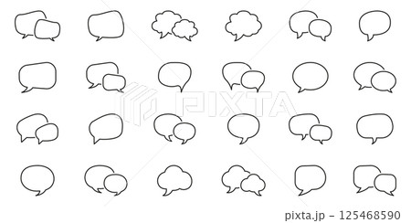 Speech Bubble Comic Set Symbol. Cloud and Talk Speech Bubbles Line Icons Collection. Dialog clouds Outline Icon. Editable Stroke. Isolated Vector Illustration Speech Bubble Comic Set Symbol. Cloud and Talk Speech Bubbles Line Icons Collection. Dialog clouds Outline Icon. Editable Stroke. Isolated Vector Illustration 125468590
