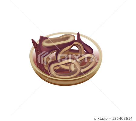 美味しそうなイカの煮付けのイラスト 125468614