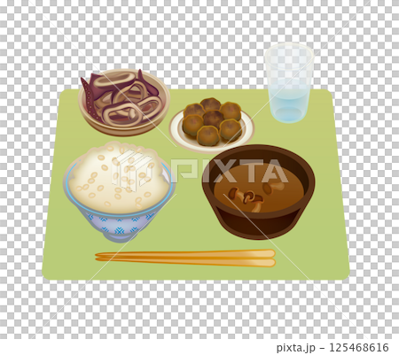 バランスのいい日本食のイラスト 125468616