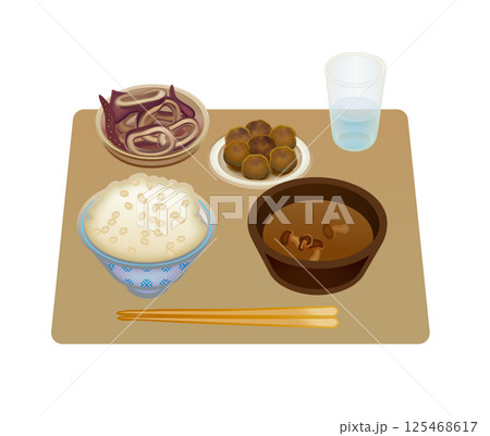 体に良い日本食の美味しそうなイラスト 125468617