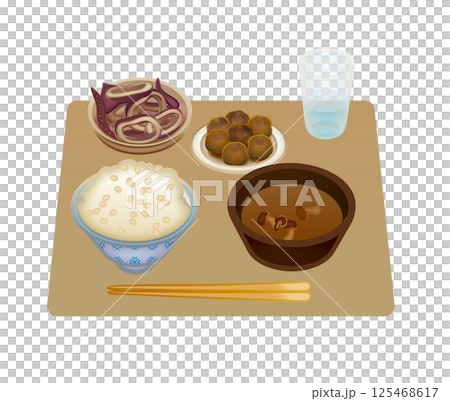 体に良い日本食の美味しそうなイラスト 125468617