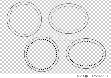 單色（透明）框架集：圓形和橢圓形 125468684