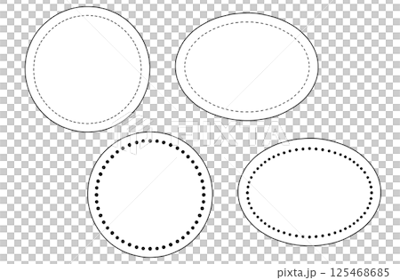 單色(白色)框架組:圓形和橢圓形 單色(白色)框架組:圓形和橢圓形 125468685