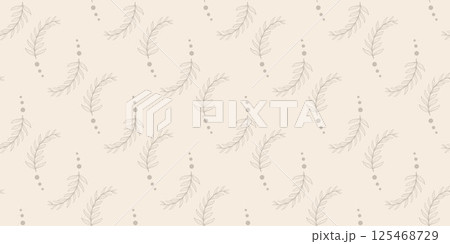 Gentle cozy print with silhouette of leaves 125468729