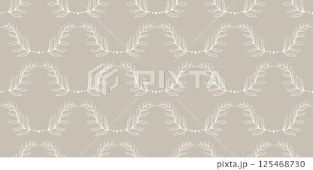 White silhouette of leaves on beige background 125468730