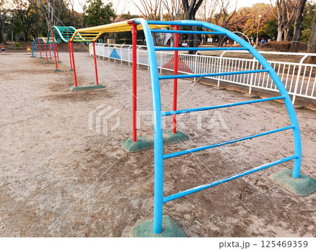 公園のアスレチック遊具 公園のアスレチック遊具 125469359