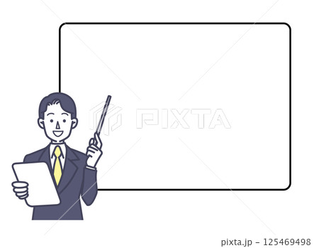 説明するビジネスマンのイラスト 125469498
