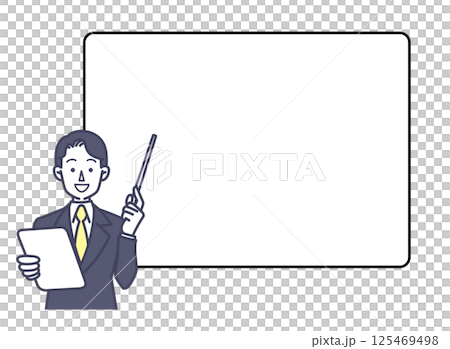 説明するビジネスマンのイラスト 125469498
