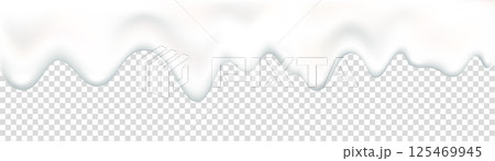 Yogurt wave realistic 3d texture, dripping cream. 125469945