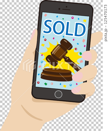 拍賣獲勝的藍色黑色智慧型手機螢幕 拍賣獲勝的藍色黑色智慧型手機螢幕 125470173