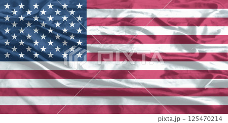 United States of America Flag Wind Waving Close Up USA 125470214