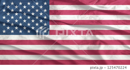 United States of America Flag Wind Waving Close Up USA 125470224