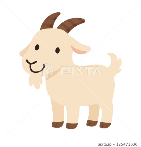 Goat Character Isolated on White 125471030