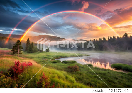 fog over river 125472140