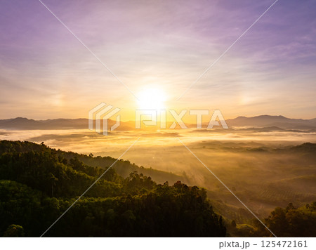Amazing light sunset or sunrise sky landscape view,Beautiful nature colorful sky background 125472161